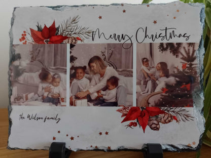 Personalised Family Christmas Photo Slate