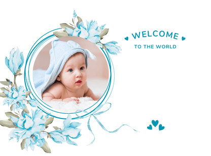 Personalised Baby Boy Photo Slate