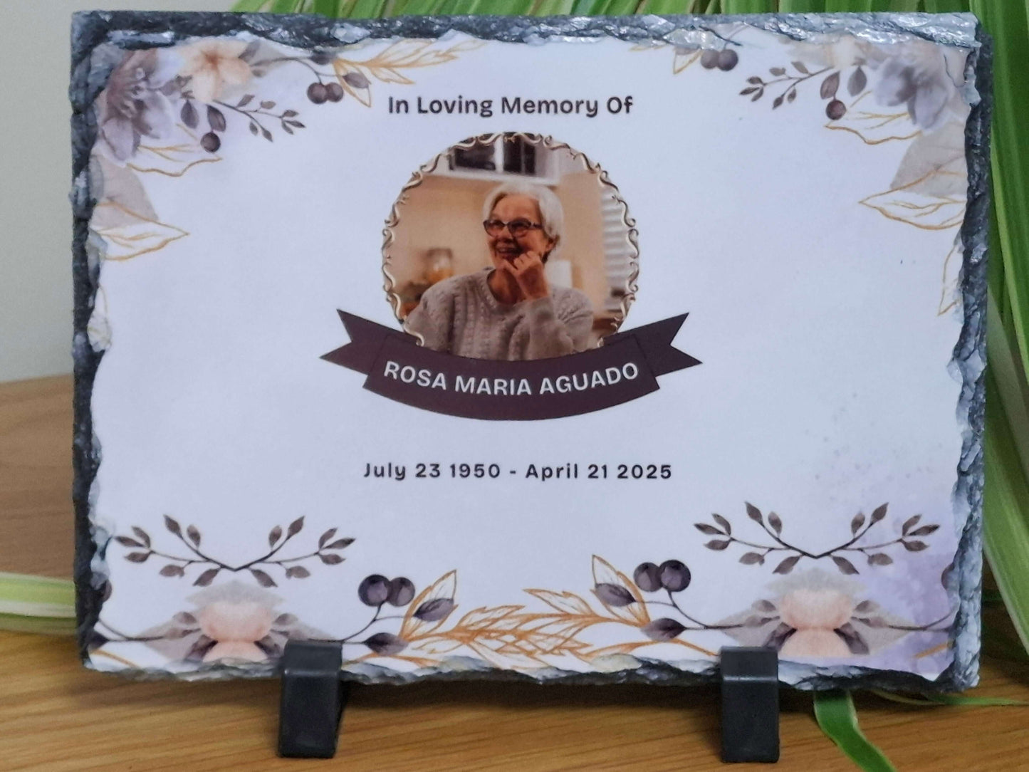 Personalised Memorial Photo Slate Honour the memory of a loved one